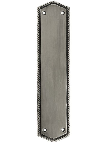 11 inch Rope Push Plate In Antique Pewter.